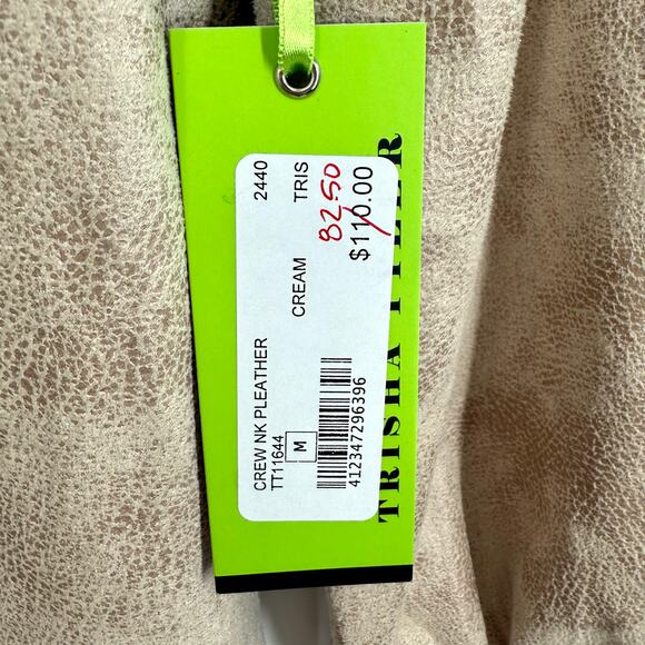 NEW NWT Trisha Tyler Medium Wearable Art Faux Suede Blouse Shirt Top Artsy - Picture 3 of 7